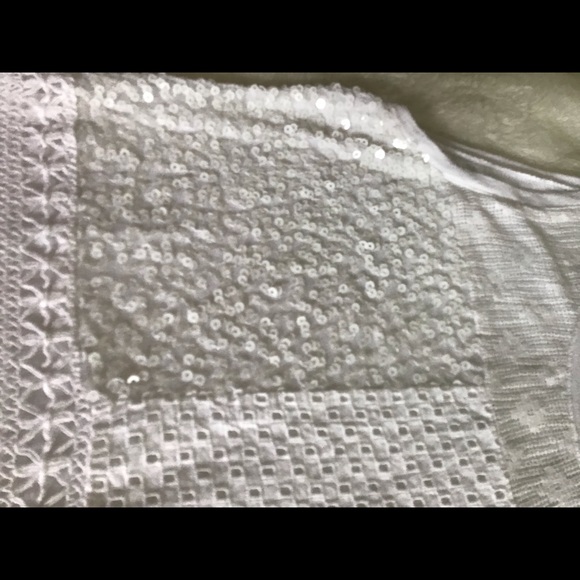 Style & Co tank top white sleeveless with sequins size med - Picture 4 of 9